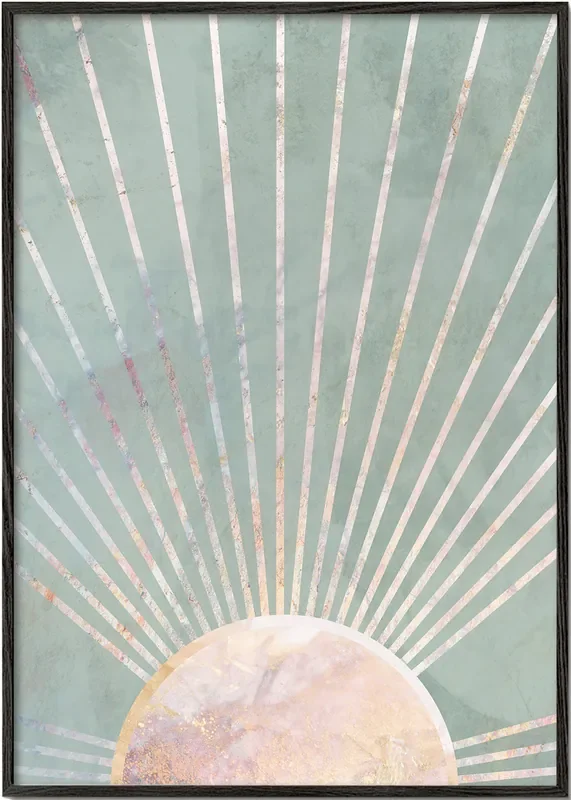 Sage green Boho Sunrise 1 – Poster / 8 » x 12 » in / No