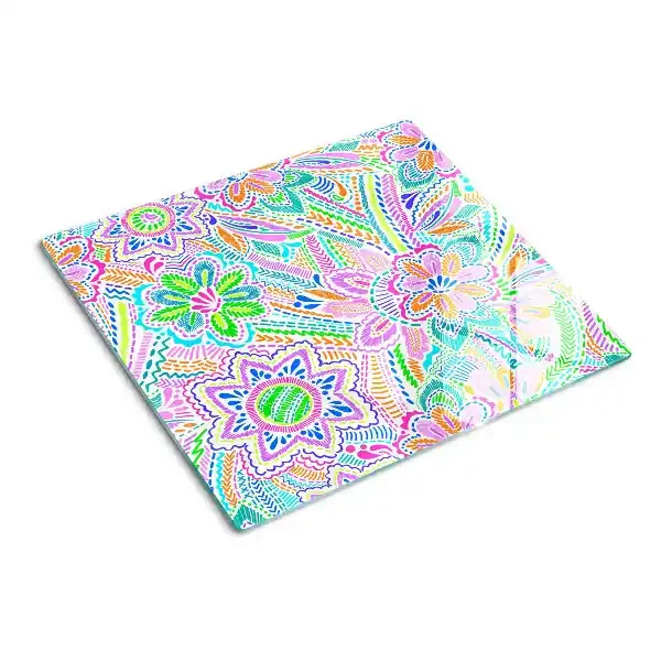 Tabla de cortar de cristal Estampado floral en estilo boho