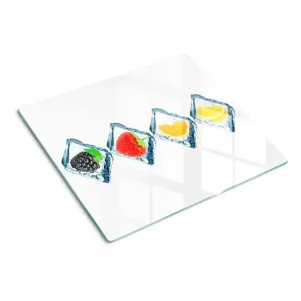 Tabla de cortar de cristal Fruta en hielo