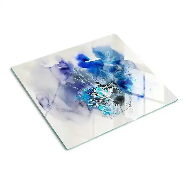 Tabla de cortar de cristal Patrones azules abstractos