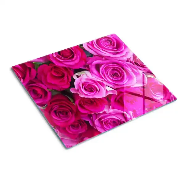 Tabla de cortar de cristal Rosas en tonos rosa