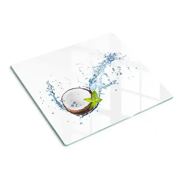 Tabla para cortar Coco con agua y menta