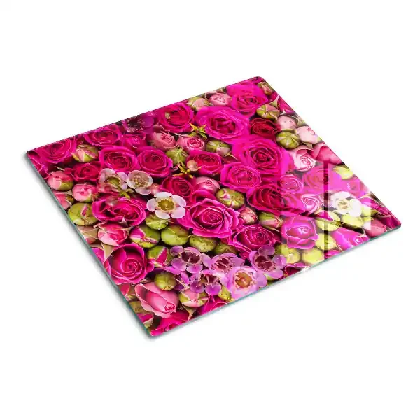 Tabla para cortar Flores rosas en un ramo