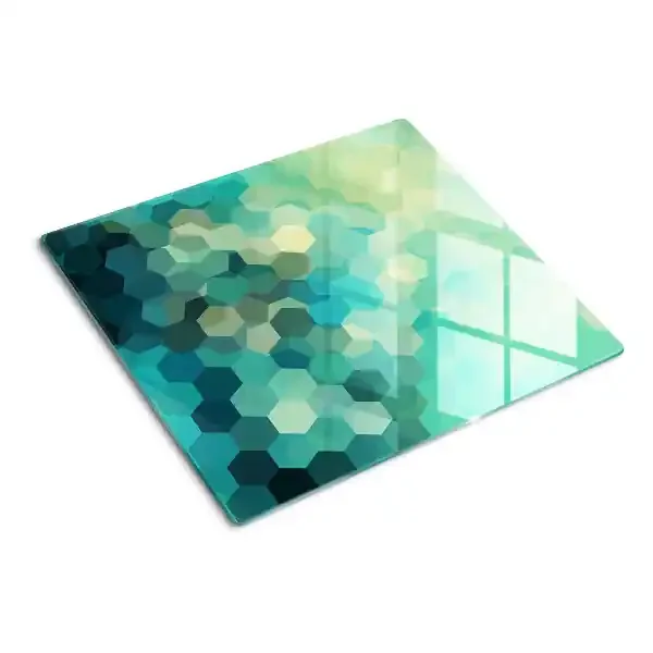 Tabla para cortar Hexágonos geométricos en tonos azules