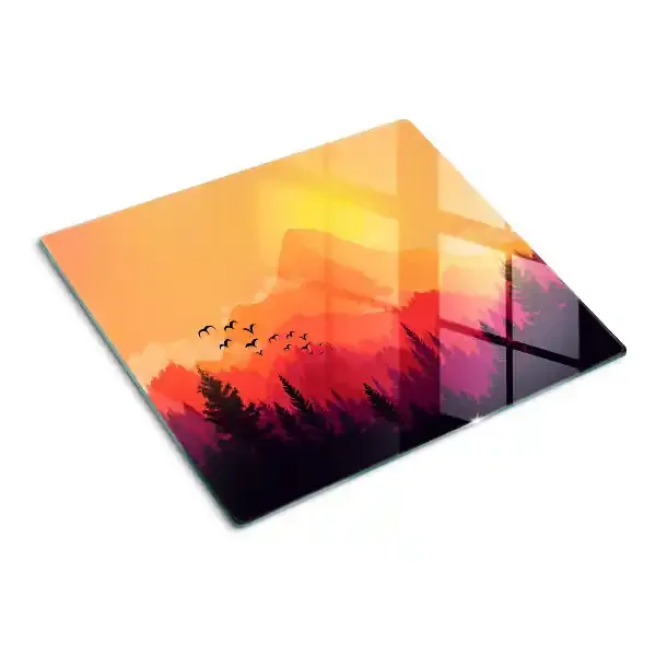 Tabla para cortar Paisaje de montaña al atardecer