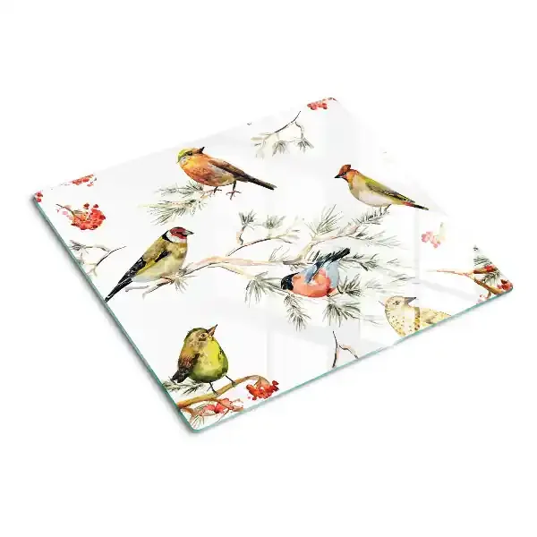 Tabla para cortar Pájaros en ramas con frutas