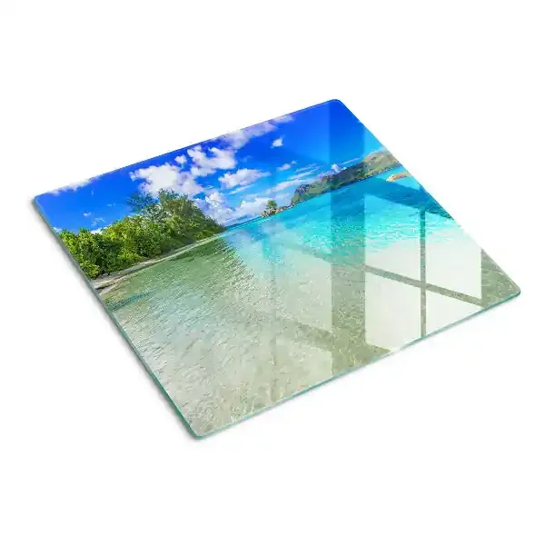 Tabla para cortar Playa tropical con aguas azules