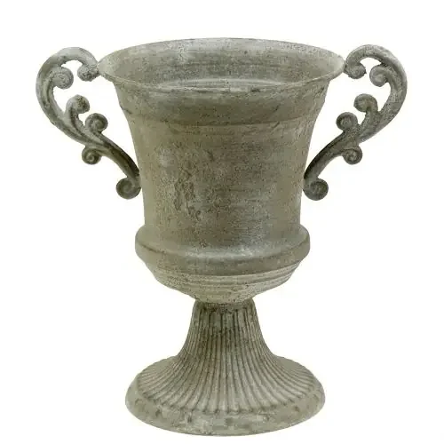 Taza antigua gris Ø16,8cm H24,8cm