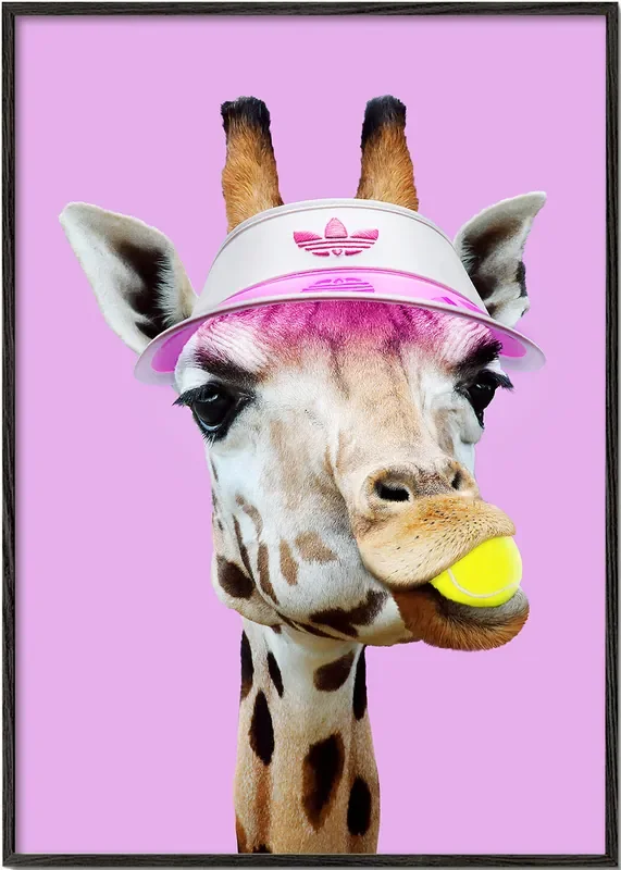 Tennis Giraffe – Poster / 8 » x 12 » in / No