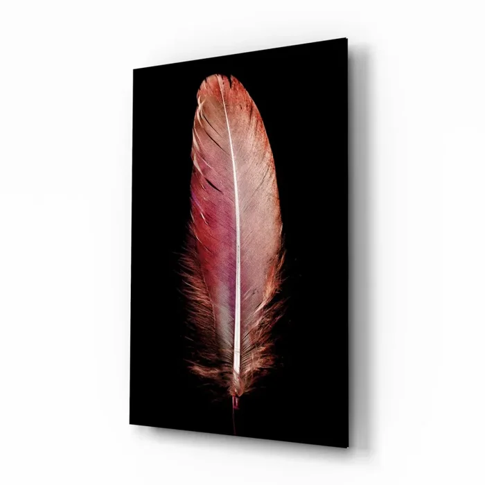 Tile Feather Glass Wall Art – 28.5 » x 18 «