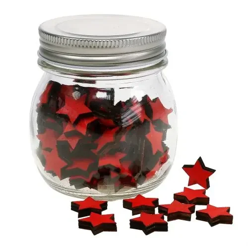 Vaso con estrellas rojo 9cm