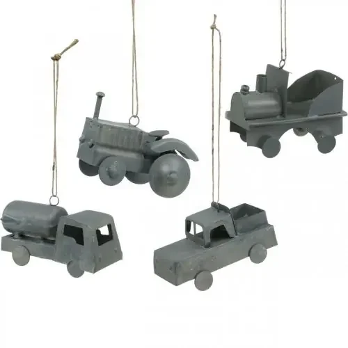 Vehículos metal para colgar clasificados 9-10cm 4uds