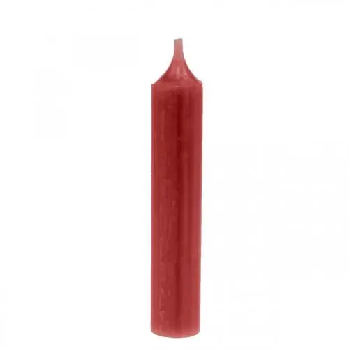 Vela cónica roja velas lisas rojo rubí 120mm/Ø21mm 6 piezas