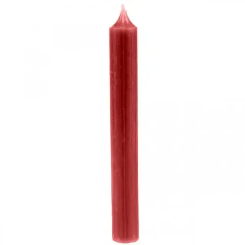 Vela cónica roja velas lisas rojo rubí 180mm/Ø21mm 6ud