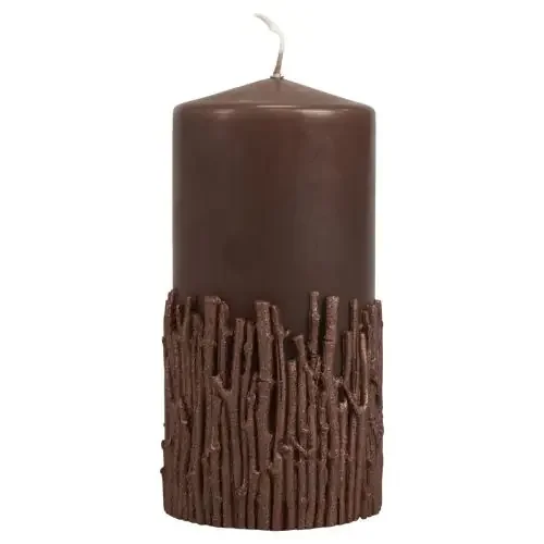 Vela de pilar ramas vela decorativa marrón oscuro 150/70mm 1 pieza