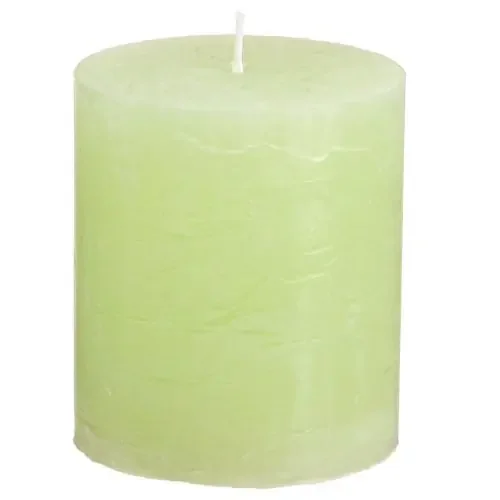 Velas de pilar velas de color liso verde lima 70×80mm 4 piezas
