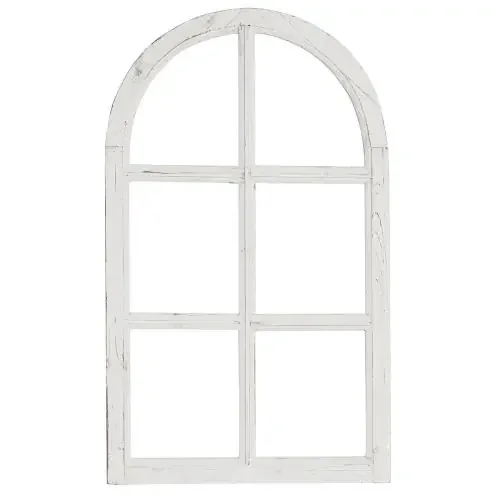 Ventana decorativa shabby chic ventana decorativa de madera blanca 40×70cm