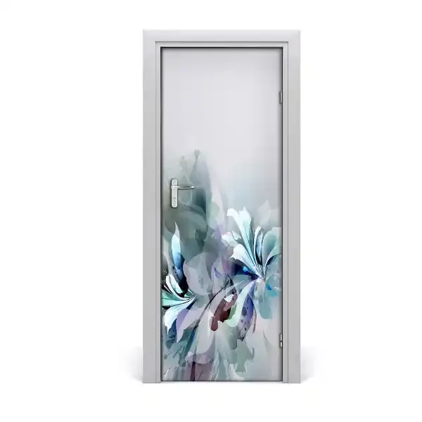 Vinilo para puerta Flores abstractas