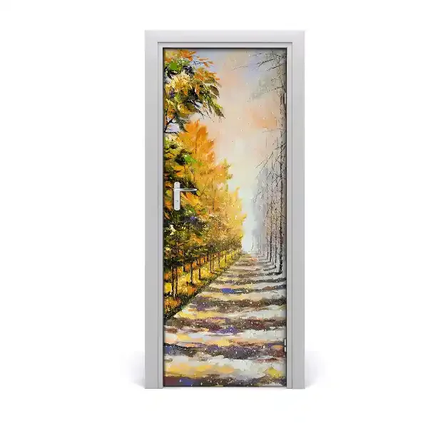 Vinilo para puerta Invierno y otoño