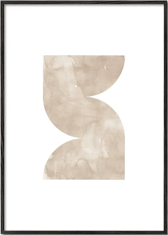 Watercolor shapes Nº2 – beige tones – Poster / 8 » x 12 » in / No