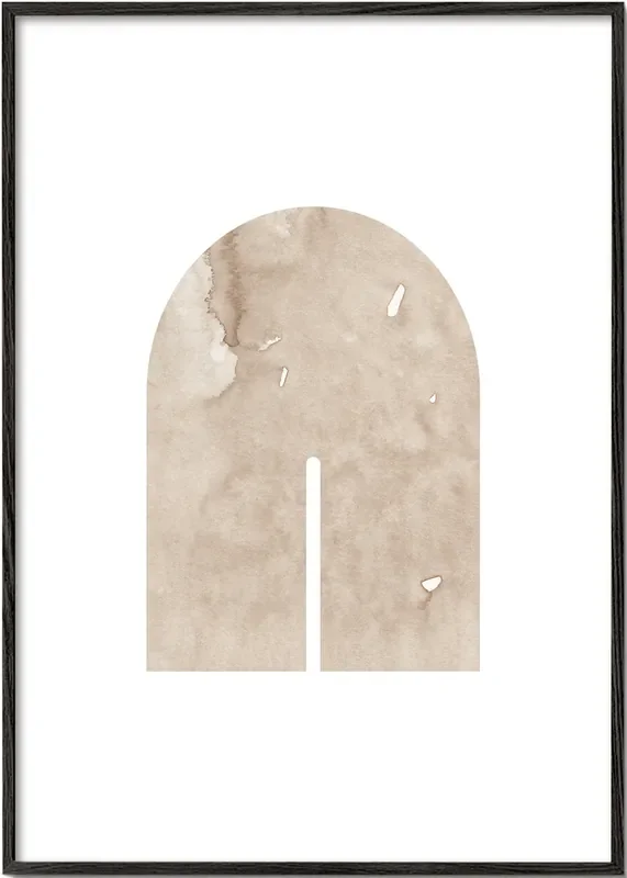 Watercolor shapes Nº7 – beige tones – Poster / 8 » x 12 » in / No
