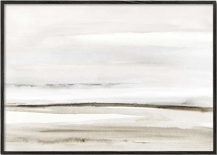 Watercolor shore in neutral colors – Poster / 8 » x 12 » in / No