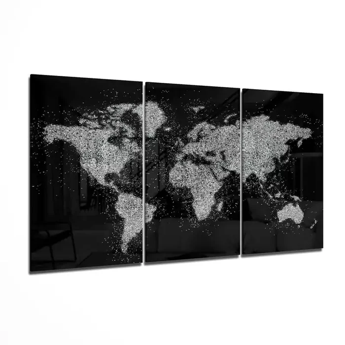 World Map Glass Art – 55 » x 28.5 «