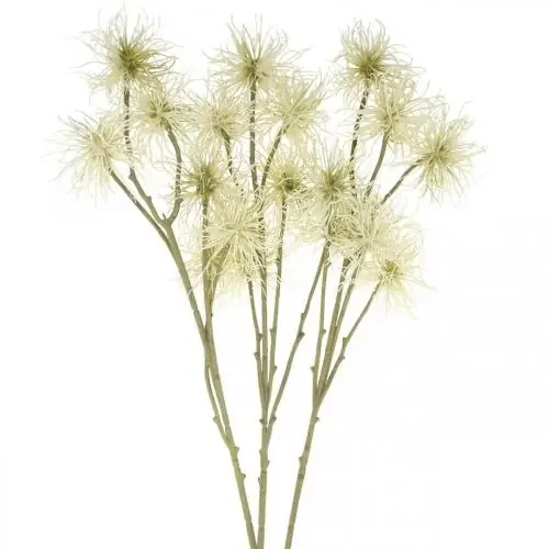 Xanthium flor artificial crema decoración otoño 6 flores 80cm 3ud