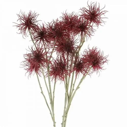 Xanthium flor artificial decoración otoño rojo 6 flores 80cm 3ud